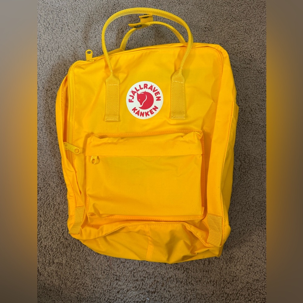 Fjallraven Kanken large yellow backpack